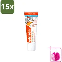 Elmex 15 x - Tandpasta - Peuter - Anti Cariës - 0% Dye - 75 ml - Bulkverpakking - Peuter tandpasta - Douchemop - Anti cariës tandpasta