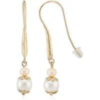 Cavill - Vergulde 925 Sterling Zilver Oorbellen - Japanse Akoya Parel 6,5mm & Perzikkleurige Zoetwaterparel 4mm - Elegant & Modern