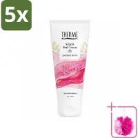 Therme 5 x - Saigon Pink Lotus - Douche Satin - Verfrissend - Verzorgend - 200ml - Bulkverpakking - Douchegel - Douchemop - Roze lotus