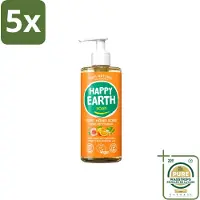 Happy Earth 5 x – Handzeep – 100% Natuurlijk Rose Petitgrain – 300 ml - Wasstrips - Handzeep - Natuurlijke Handzeep - Vegan Handzeep - Rose Petitgrain - Bloemige Geur