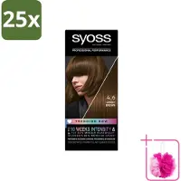 Syoss 25 x - Haarverf - 4-6 Honey Brown - 1 Haarkleuring - Bulkverpakking - Haarverf - Douchemop - Permanente Haarverf