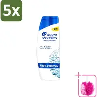 Head & shoulders 5 x – Shampoo – Classic – 625 ml - Bulkverpakking - Anti-roos shampoo - Douchemop - Roosvrij haar