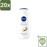 Nivea 20 x - Huid Beschermende Douchecreme - Kokosnoot - 250 ml - Grootverpakking - Vaatwasstrips - Douchecrème - Kokosnoot - Huidbeschermend - Hydratatie - Huidverzorging
