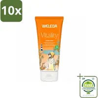 Weleda 10 x - Douchecrème Duindoorn Vitality - 200 ml - Grootverpakking - Vaatwasstrips - Douchecrème - Natuurlijke Douchecrème - Duindoornolie - Biologische Douchecrème - Frisse Geur
