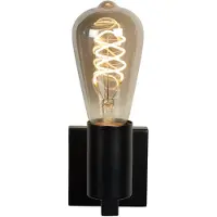 Atmooz Peniche wandlamp voor binnen – E27 – Industrieel design – Geschikt voor woon- of slaapkamer – Zwart – Hoogte 11 cm – Metaal