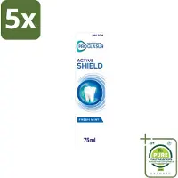 Sensodyne 5 x - Tandpasta - ProGlasur Active Shield - Fresh Mint - Frisse Munt - 75 ml - Grootverpakking - Vaatwasstrips - Tandpasta - Glazuurbescherming - Gaatjes - Suikerzuren - Cariës