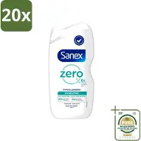 Sanex 20 x Zero % - Douchegel - Hydrateert - Alle Huidtypes - 400 ml - Wasstrips - Douchegel - Huidverzorging - Hydraatende Douchegel - 0% Sulfaten - 0% Kleurstoffen