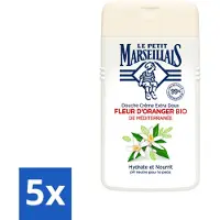 Le Petit Marseillais 5 x - Douchecrème - Oranjebloesem - Hydraterend - 250ml - Voordeelverpakking - 5 stuks