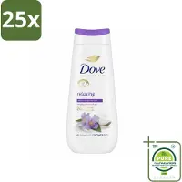 Dove 25 x Douchecrème - Relaxing - Kokos & Jasmijn - 225 ml - Grootverpakking - Vaatwasstrips - Douchegel - Ontspannen Douche - Huid Verzorging - Hydratatie - Jasmijn Geur