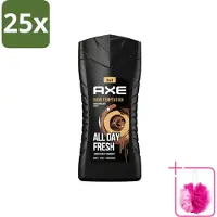 Axe 25 x - 3-in-1 Douchegel - Dark Temptation - Dark Chocolate - 12hrs Long Lasting Scent - 250 ml - Bulkverpakking - Douchegel - Douchemop - Geur