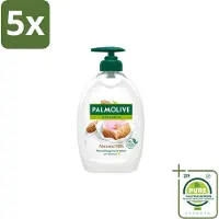 Palmolive 5 x - Handzeep - Met Pomp - Almond Milk - 500ml - Grootverpakking - Vaatwasstrips - Handzeep - Melk - Amandel - Zeepvrij - Natuurlijke Handzeep