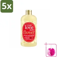 Treaclemoon 5 x – Bad- & Douchegel – Rouge Love Story – 500 ml - Bulkverpakking - Bad en douchegel - Douchemop - Gember