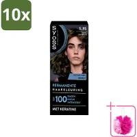 Syoss 10 x - Permanent Coloration 5-95 - Haarverf - Permanente Haarkleuring - Cool Lichtbruin - Grijsdekking - Vermindert Haarbreuk - Bulkverpakking - Haarkleur - Douchemop - Haarkleuringscrème