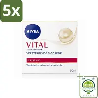 Nivea 5 x - VITAL Dagcrème - Anti-Rimpel Gezichtscrème - Versterkend - 50 ml - Grootverpakking - Vaatwasstrips - Anti-rimpel Crème - Gezichtsverzorging - Huidversterking - Rimpelverlichting - Dagcrème
