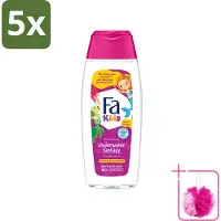 Fa Pflege 5 x – Douchegel & Shampoo – Kids Underwater Fantasy – 250 ml - Bulkverpakking - Kinderdouchegel - Douchemop - Kindershampoo