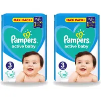 Pampers 2 x – Luiers – Active Baby Maat 3 – 70 Luiers - Voordeelverpakking - 2 stuks