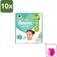 Pampers 10 x – Luiers – Active Baby Dry Maat 7 – 30 Luiers - Bulkverpakking - Luiers voor baby - Douchemop - Droge luiers