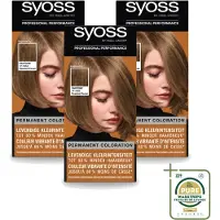 Syoss 3 x - Haarverf - Pantone 6-66 Roasted Pecan - 1 Haarkleuring - Wasstrips - Haarverf - Pantone 6-66 Roasted Pecan - Permanent Haarverf - Haarverf Salon - Haarverf Keratine