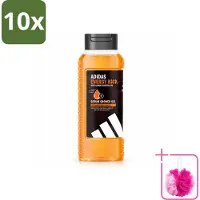 Adidas 10 x – Douchegel – Active Skin & Mind Energy Kick – 250 ml - Bulkverpakking - Douche gel - Douchemop - Energie