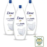 Dove 3 x – Douchegel – Caring Bath – 450 ml - Wasstrips - Douchegel - Huid Verzorging - Milde Reiniging - Hydraterende Crème - Zachte Huid