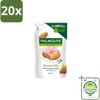 Palmolive 20 x – Handzeep Navulling – Naturals Almond Milk – 500 ml - Grootverpakking - Vaatwasstrips - Handzeep Navulling - Amandelmelk - Vegan Handzeep - Verzorgende Handzeep - Handen Reinigen