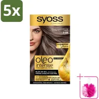Syoss 5 x - Oleo Intense 7-56 Mokka Donkerblond - Haarverf - Zonder Ammoniak - Grijsdekking - Langdurige Kleur - Bulkverpakking - Haarkleuring - Douchemop - Permanente haarkleuring