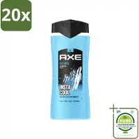 Axe 20 x XL - 3-in-1 Douchegel - Ice Chill - Icy Menthol - Insta Cool - 400 ml - Grootverpakking - Vaatwasstrips - Douchegel - Frisheid - Bevroren Munt - Citroen - 3-in-1