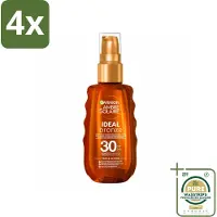 Garnier - Ambre Solaire - Zonneolie - Ideal Bronze - Optimale Bruining - SPF 30 - 150 ml - Voordeelverpakking - 4 stuks - Bruining - Spf 30