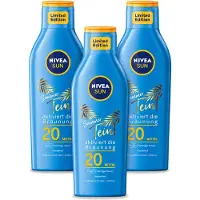 Nivea 3 x Sun – Zonnemelk – Zomerteint SPF 20 – 200 ml - Voordeelverpakking - 3 stuks
