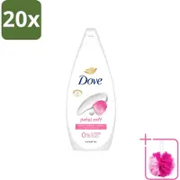 Dove 20 x Petal Soft - Douchegel - Sulfaatvrij - 250 ml - Bulkverpakking - Douchegele - Douchemop - Zachte reiniging