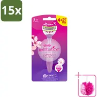 Wilkinson 15 x - Wegwerpscheermesjes - Xtreme 3 My Intuition - Comfortabel - 6 mesjes - Bulkverpakking - Wegwerpscheermesjes - Douchemop - Vrouwelijke scheermesjes