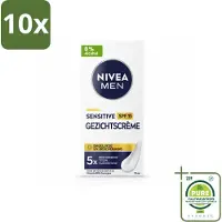 Nivea 10 x MEN - Sensitive - Gezichtscrème met SPF 15 - 75 ml - Grootverpakking - Vaatwasstrips - Gevoelige Huid - Gezichtscreme - SPF 15 - Zonbescherming - Kamille
