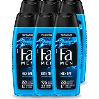 Fa 6 x Men - Douchegel - Kick Off - Verfrissend & Energiek - Verzorgend - 250 ml - Voordeelverpakking - 6 stuks