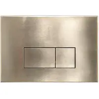Qeramiq Dely Swirl Toiletset - inbouwreservoir Flush - slim zitting - metaal messing geborstelde bedieningsplaat - rechthoekige knoppen - beige SW1026259/SW1448813/SW1000770/SW706201