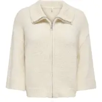 ONLY Vest Onlmaggie 3/4 Wide Zip Cardi Cc Knt 15375131 Birch/melange/silver Zipper Dames Maat - M
