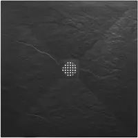 Wiesbaden Stonea Douchebak 100x100cm Composiet - Mat Zwart - Composietsteen - Douche, Douchebakken - 8721214114711