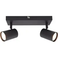 Olucia - ELENA - Plafondlamp - Zwart - 2L - Vorm: Rechthoek