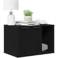 vidaXL Kattenbakomheining zwart eiken 60x40x40 cm bewerkt hout
