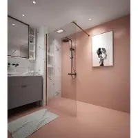 Adema Dawn Inloopdouche - 120x200cm - wandprofiel - stabilisatiestang - helder glas - goud mat