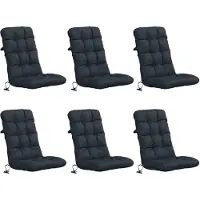 vidaXL 6-delige hoogrugkussen VIANEN 6 st 100% Polyester Donkerblauw
