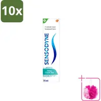 Sensodyne 10 x – Tandpasta – Deep Clean Gel – 75 ml - Bulkverpakking - Gevoelige tanden - Douchemop - Tandgevoeligheid
