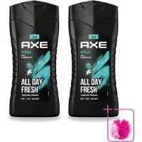 Axe 2 x - 3-in-1 Douchegel - Apollo - Sage & Cedarwood - 250 ml - Bulkverpakking - Douchegel - Douchemop - Mannelijke geur