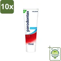 Parodontax 10 x - Tandpasta - Fluoride Vrij - 75ml - Grootverpakking - Vaatwasstrips - Tandpasta Fluoride Vrij - Mondgezondheid - Tandvleesbescherming - Tandplak - Bloedend Tandvlees