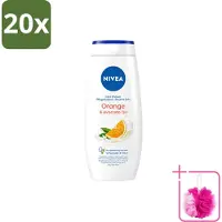 Nivea 20 x - Douchegel - Orange - Voelbaar Gladde Huid - 250 ml - Bulkverpakking - Douchegel - Douchemop - Huid verzorgen