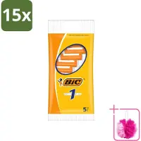 BIC 15 x - Scheermesjes - Enkel Mesje - Wegwerpmesjes - 5 Scheermesjes - Bulkverpakking - Scheermesje - Douchemop - Wegwerpscheermesje