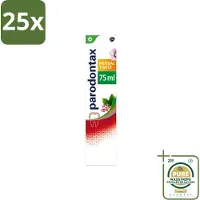 Parodontax 25 x - Tandpasta - Herbal Twist - Ginger & Mint - 75ml - Wasstrips - Bloedend Tandvlees - Tandplak - Gember - Munt - Tandvleesbescherming