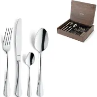Amefa Baguette 24-delige Bestekset – 6 Personen – Zilver – In Luxe Houten Cassette-Hoogwaardig 18/10 chroomnikkelstaal