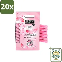 Sence 20 x – Wegwerpscheermes – Glad Scheren – Comfort Grip – 6 Wegwerpscheermes - Wasstrips - Scheermes - Wegwerpscheermes - Bikini Lijn - Benen Scheren - Oksels Scheren