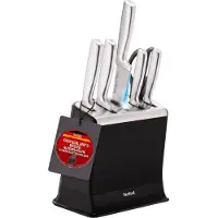 Tefal EverSharp K2977S44 roestvrijstalen 6-delige messenset en blok met geïntegreerde slijper