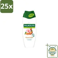 Palmolive 25 x – Douchecrème – Naturals Almond & Milk – 500 ml - Wasstrips - Douchecrème - Amandel - Melk - Huid Verzorging - Mild Reinigen